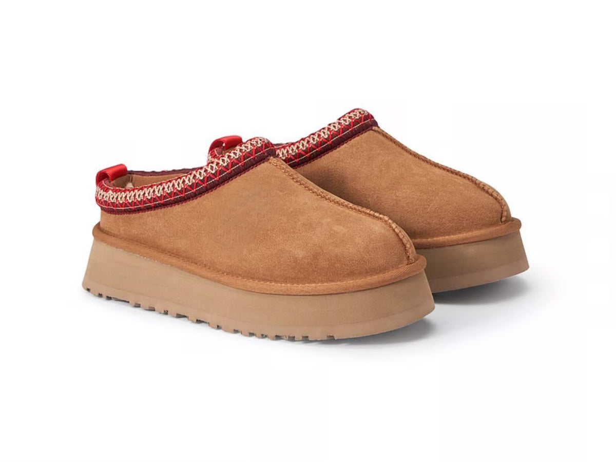 Camel Platform Slipper – pantuflas plataforma de gamuza camel | Belivstyle