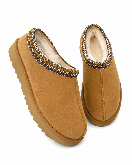Camel Luxe Suede – botines slipper de gamuza camel | Belivstyle