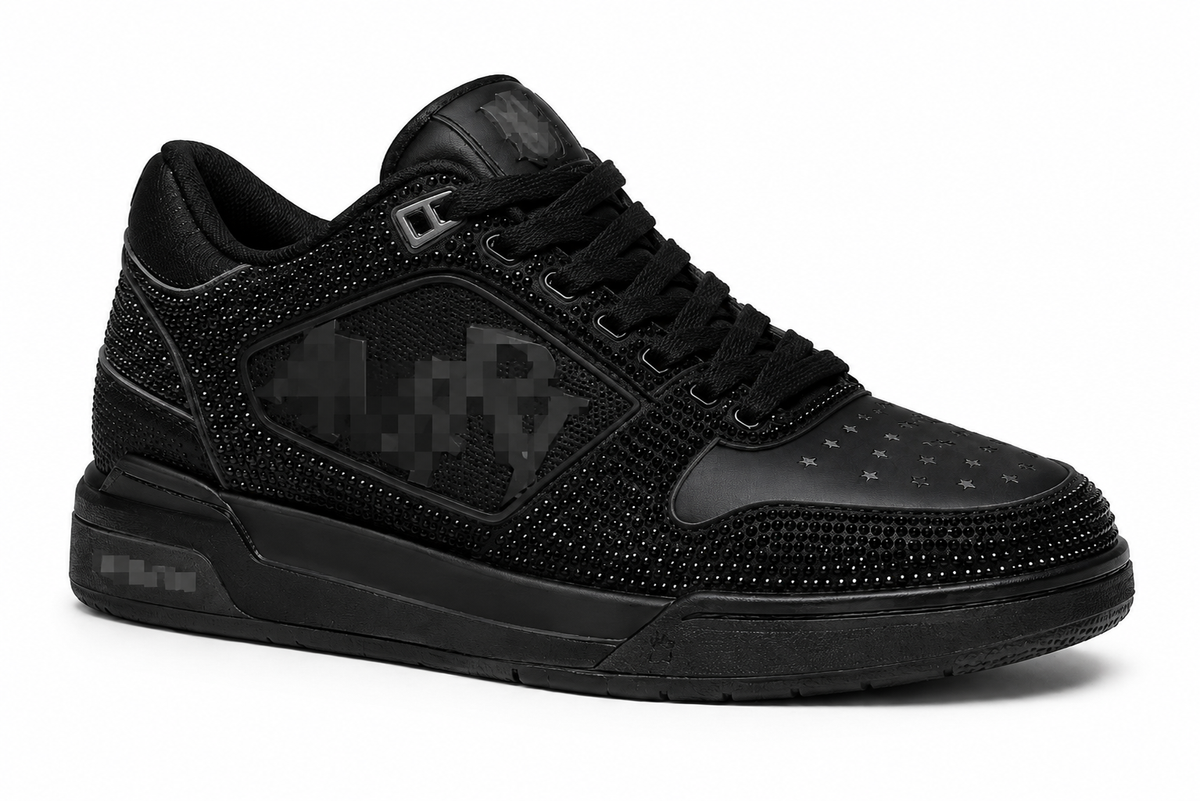 Star Black – tenis negros unisex con piedras brillantes | Belivstyle (vista 2)