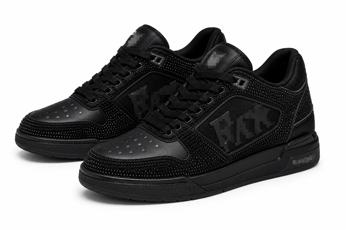 Star Black – tenis negros unisex con piedras brillantes | Belivstyle (vista 1)