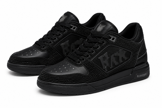 Star Black – tenis negros unisex con piedras brillantes | Belivstyle (vista 1)