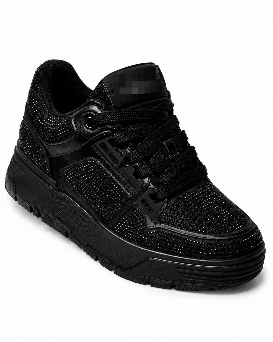 Midnight Black – tenis negros unisex con brillantes | Belivstyle (vista 2)