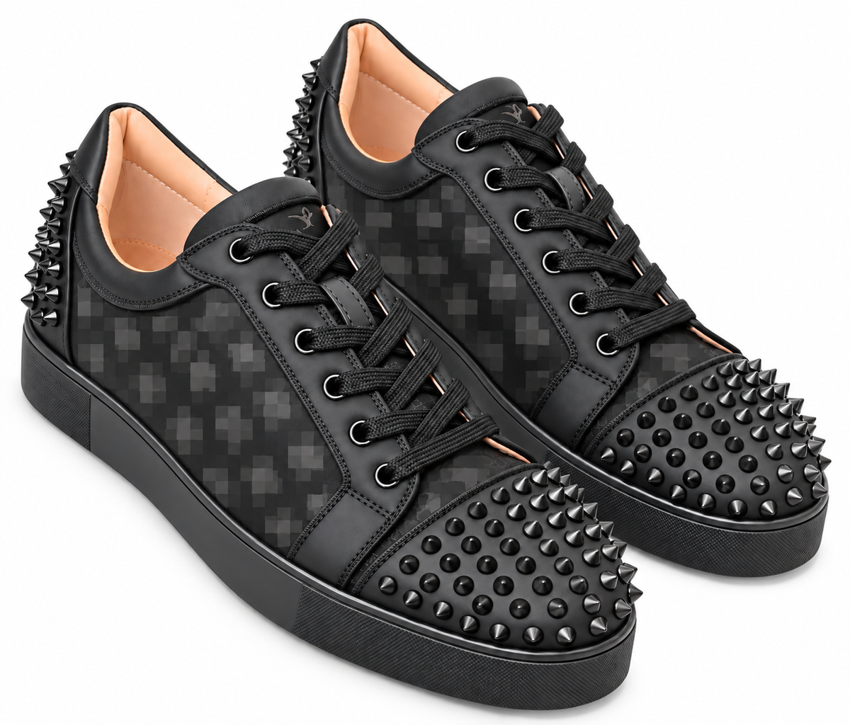 Geometry Black – tenis negros unisex con púas | Belivstyle (vista 1)